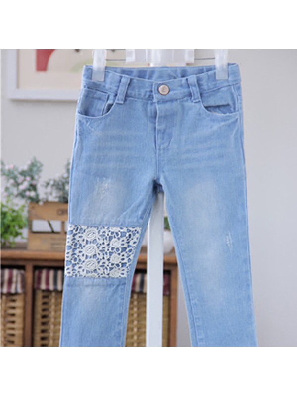 2014 spring and autumn baby boy pants Korean girls lace casual pants pants children jeans trousers in children