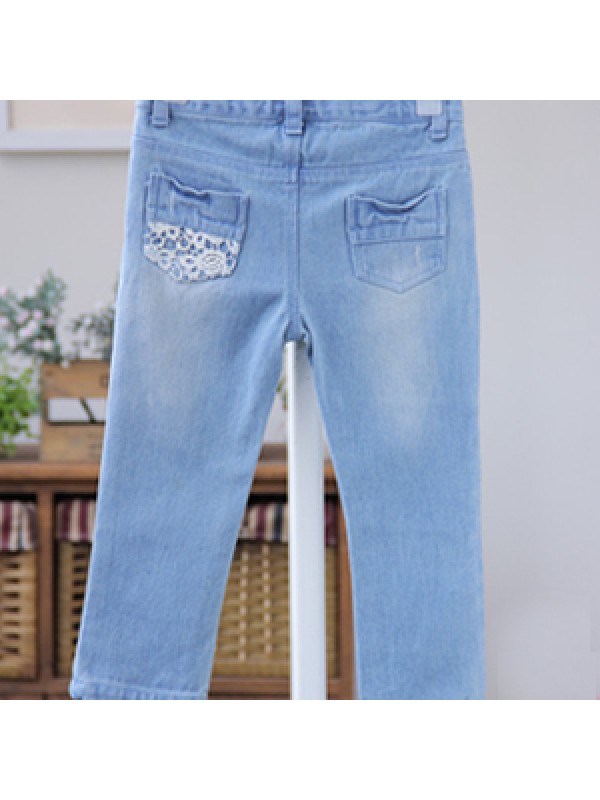 2014 spring and autumn baby boy pants Korean girls lace casual pants pants children jeans trousers in children