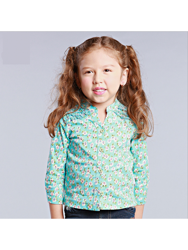 Winder Bear    Brand  Children's Clothes,2014    Lovely Floral Shirt  for  Female Children