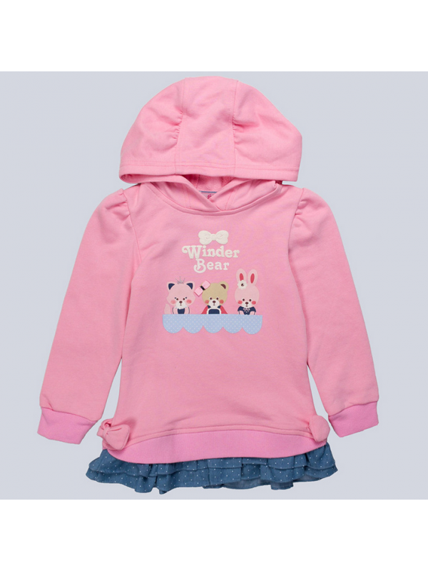 Winder Bear    Brand  Children's Clothes   Cartoon  s Long Fleece for Girls