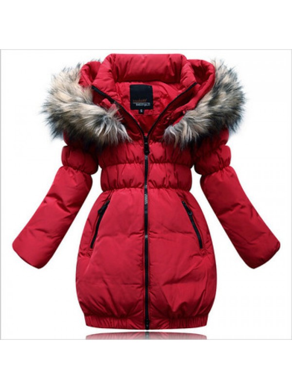 2014 New Arrival Fashion girls winter coat children's down jacket and long sections girls thick winter Slim Down 4 colors