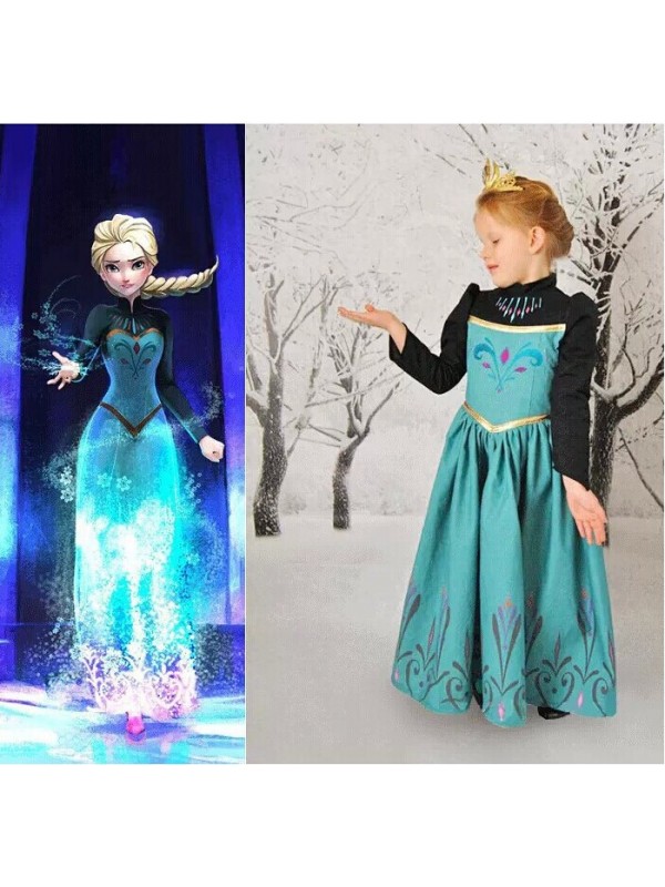 Girls Dress Elsa Anna Frozen Dress Princess Cartoon Girls Casual kids Party Dress