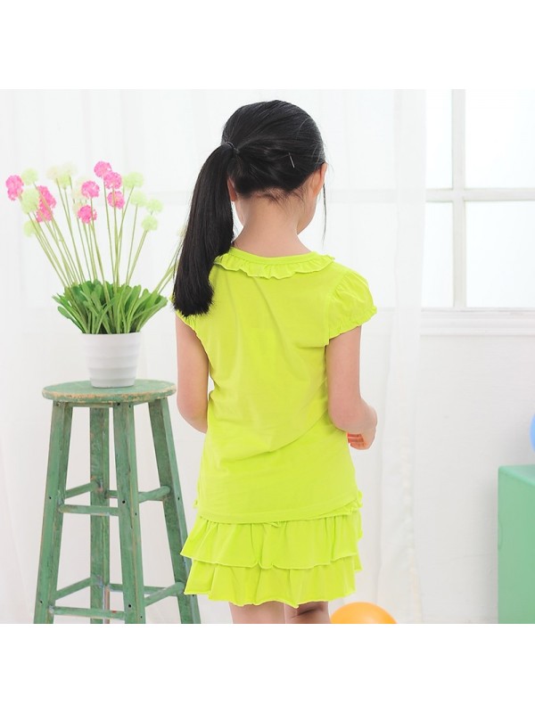 Kids Girls Summer 2015 Korean girls sport suit dress T-shirt skirt