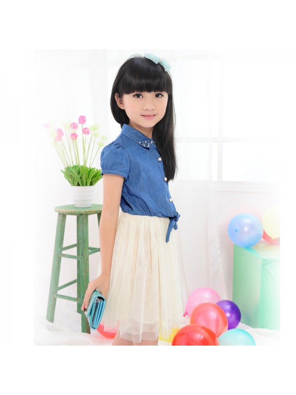 Girls Denim Skirt 2015 new summer princess skirt dress