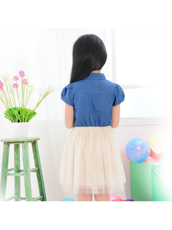 Girls Denim Skirt 2015 new summer princess skirt dress