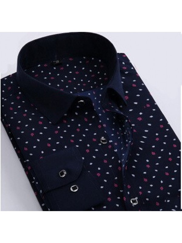 2015 New Fashion Style Polka Dot Men Shirts Long-Sleeve Cotton Shirt plus size S-4XL 30cl