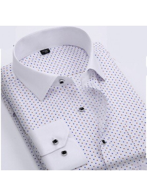 2015 New Fashion Style Polka Dot Men Shirts Long-Sleeve Cotton Shirt plus size S-4XL 30cl