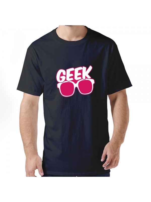 Men's Custom Geek Glasses Border T-shirt