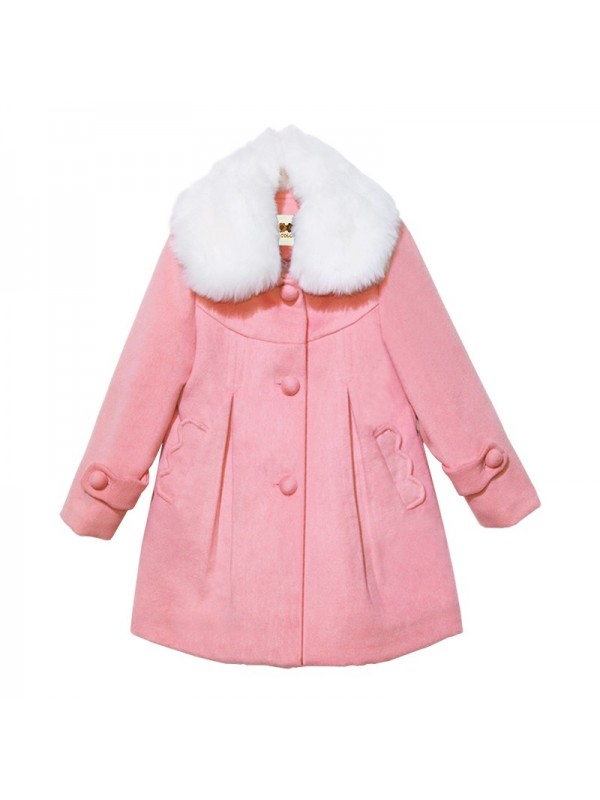 Kids girls woolen coat 2015 autumn and winter fashion woolen coat big virgin thick warm coat