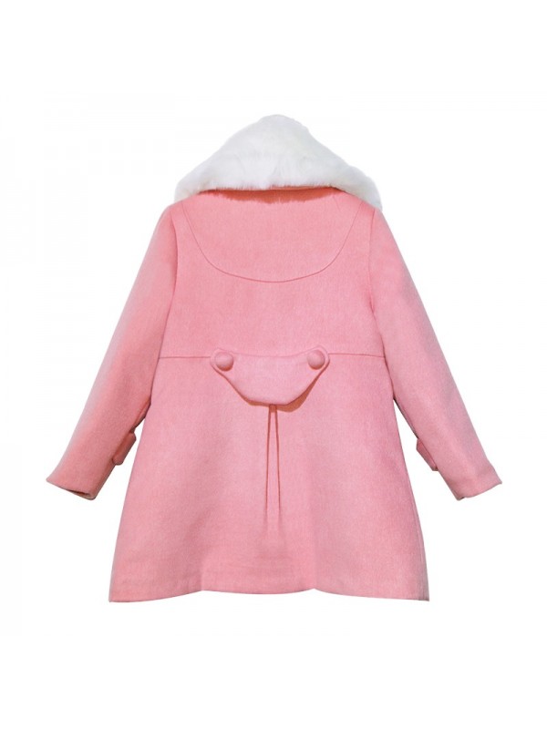 Kids girls woolen coat 2015 autumn and winter fashion woolen coat big virgin thick warm coat