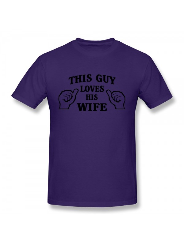 Men's Customize Guy Loves Wife T-shirt