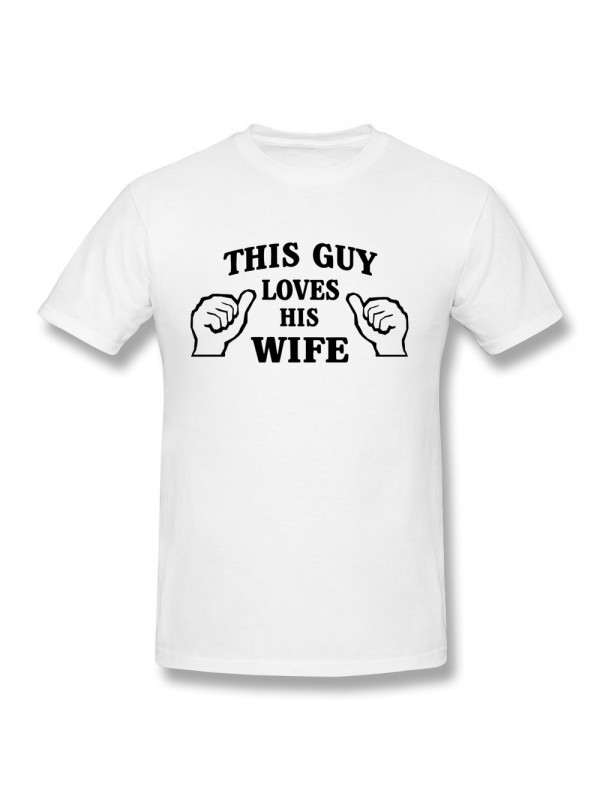 Men's Customize Guy Loves Wife T-shirt