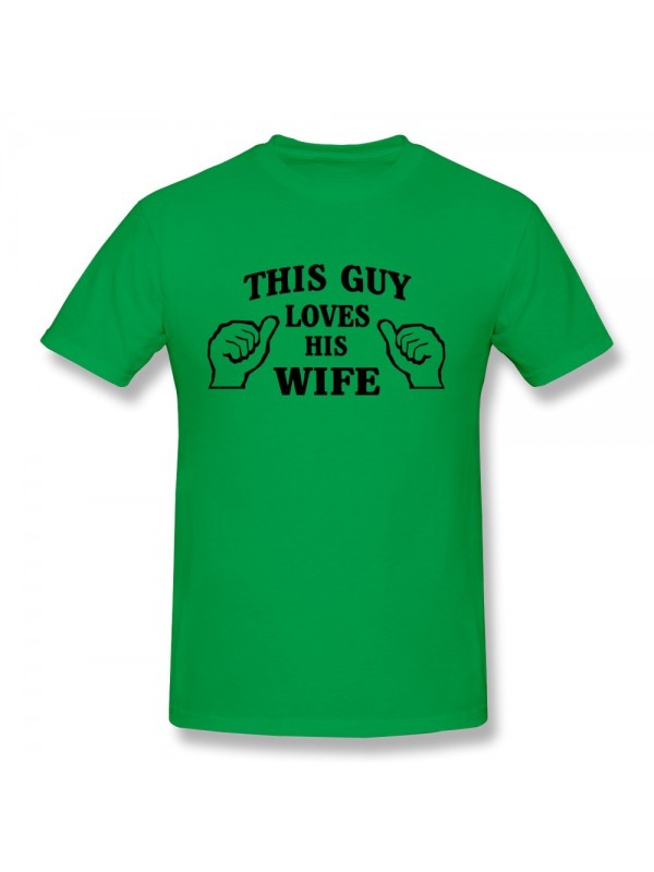 Men's Customize Guy Loves Wife T-shirt