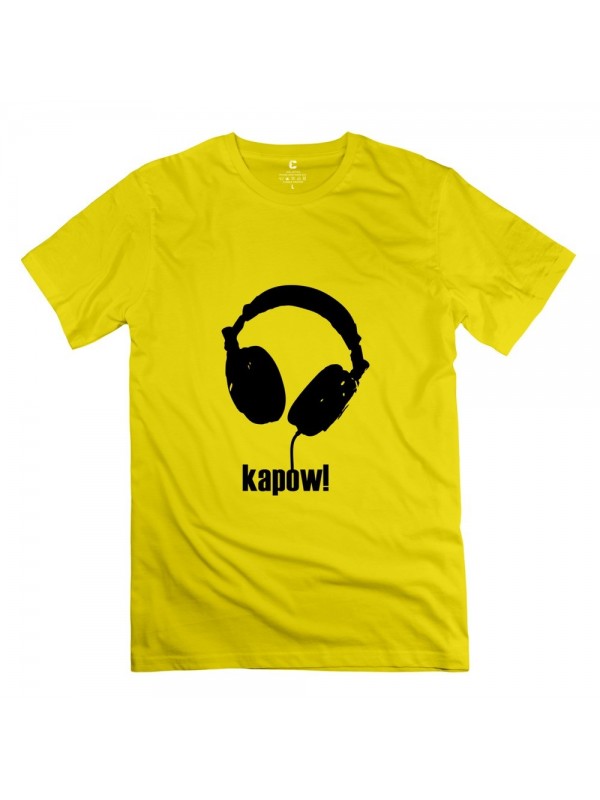 Men's Customize Kapow Head Phones T-shirt