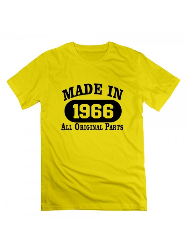 Men's Personalize 50th Birthday Gift Made 1966 Original Parts Black T-shirt