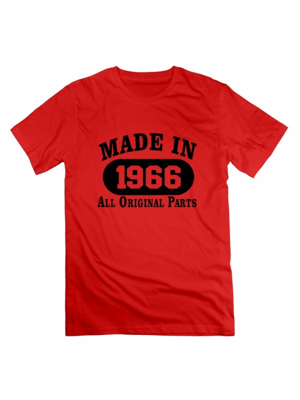 Men's Personalize 50th Birthday Gift Made 1966 Original Parts Black T-shirt