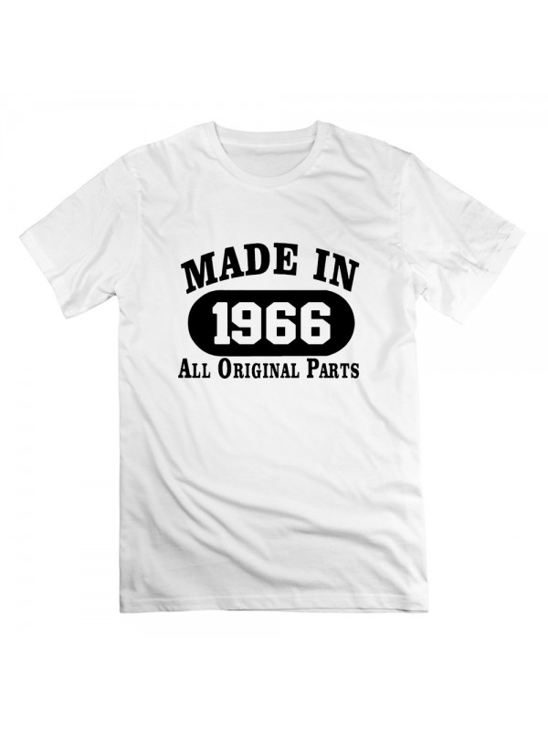 Men's Personalize 50th Birthday Gift Made 1966 Original Parts Black T-shirt