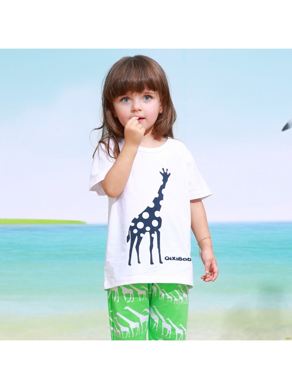 children   pure cotton short sleeve T-shirt two-pi...