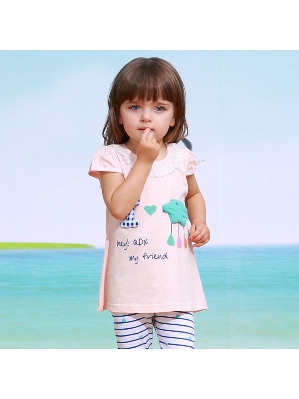 children   pure cotton short sleeve T-shirt two-pi...