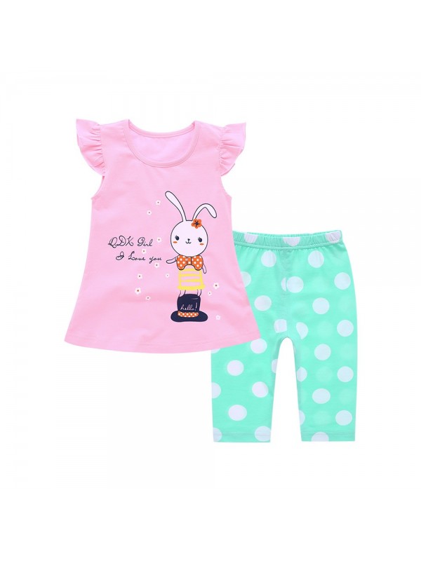 children   pure cotton short sleeve T-shirt two-piece fashion girl clothes