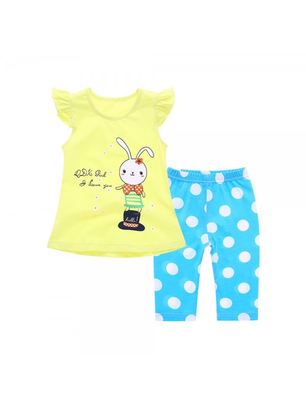 children   pure cotton short sleeve T-shirt two-piece fashion girl clothes