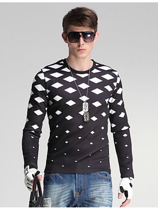 Men's Daily/Sports/Holiday Simple Sweatshirt Geome...