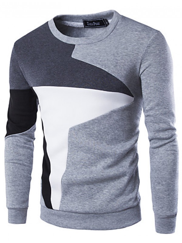 Men's Fashion Slim Stitching Pullover Sweatshirt,C...