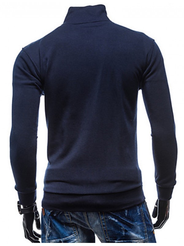 Men's Long Sleeve Hoodie & Sweatshirt,Cotton Solid