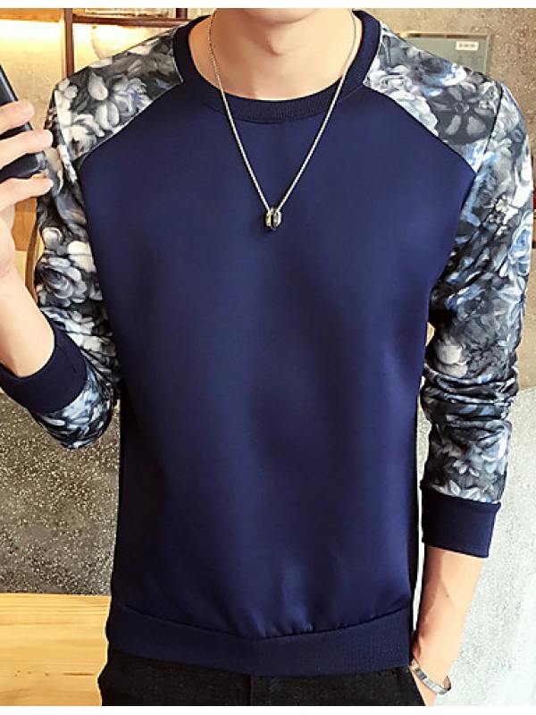 Men's Print / Color Block Casual / Plus Size Sweat...